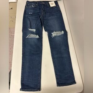 Abercrombie & Fitch Dark Blue Distressed Skinny Jeans